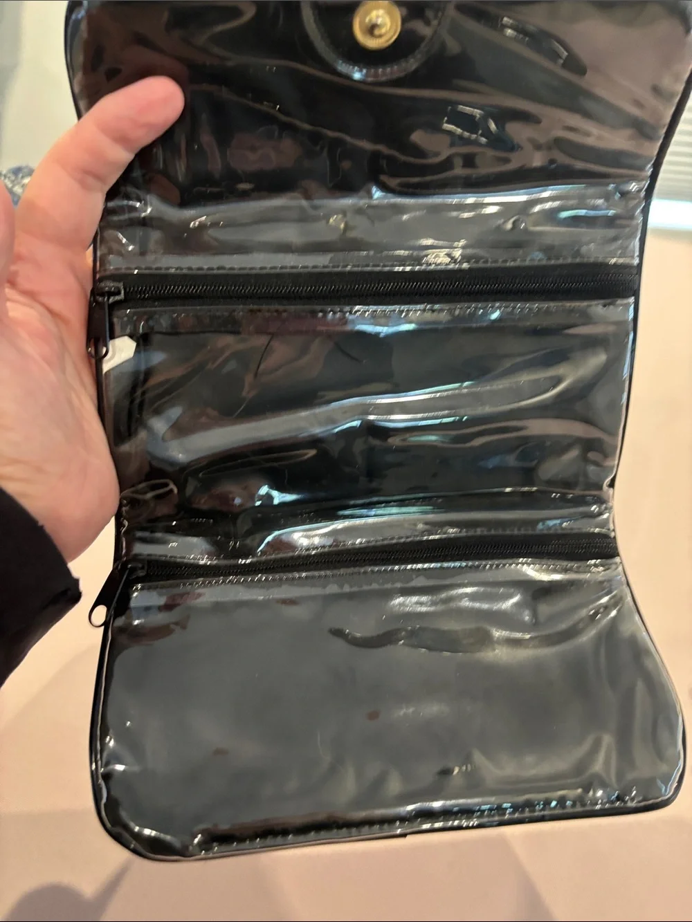 Victoria's Secret Black Embossed Jewelry Holder or Cosmetic bag